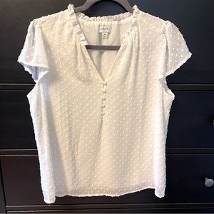 White Polka Dot Blouse NWOT